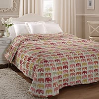 Elephants bedspread - Spice
