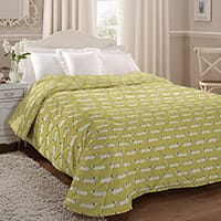 Hound dog bedspread - Ochre