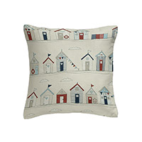 Beach huts cushion - Blue