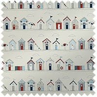 Beach huts fabric - Blue