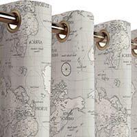 Maps curtain - Grey