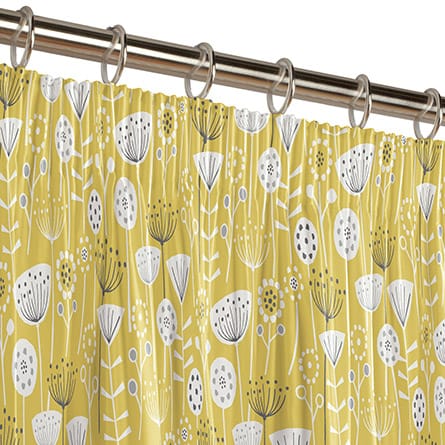 Pencil heading curtain