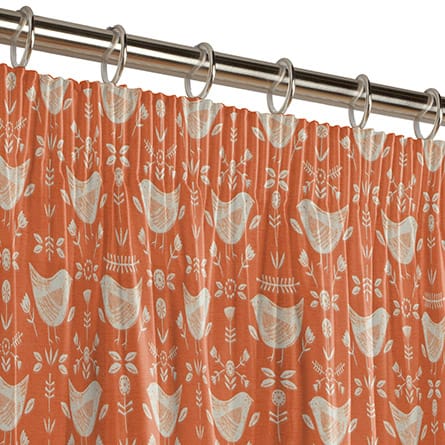Pencil heading curtain
