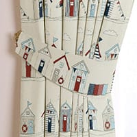 Beach huts tieback - Blue